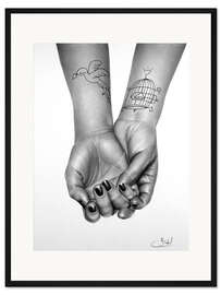 Gerahmter Kunstdruck Handstudie