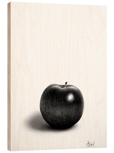 Wood print Apple Sketch