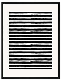 Gerahmter Kunstdruck Schwarz weiß gestreift