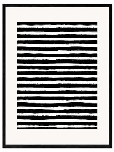 Kunsttryk i ramme Striped black and white
