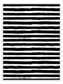 Wall print  Striped black and white - dear dear
