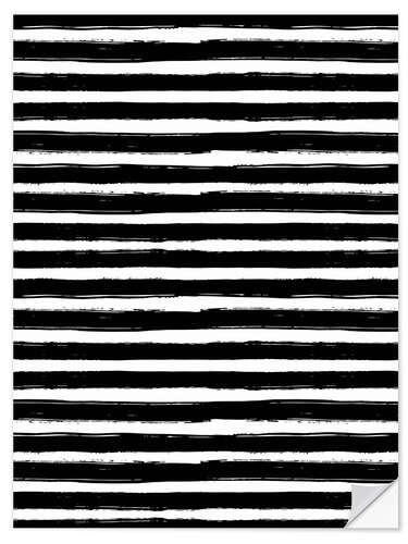 Självhäftande poster Striped black and white