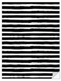 Självhäftande poster Striped black and white