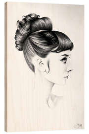 Wood print Audrey Hepburn III