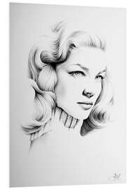 Foam board print Lauren Bacall