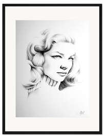 Gerahmter Kunstdruck Lauren Bacall