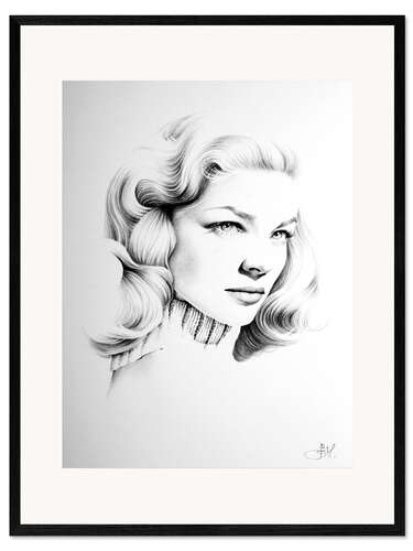 Kehystetty taidepainatus Lauren Bacall