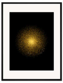 Gerahmter Kunstdruck Goldene-Punkt-Kreis