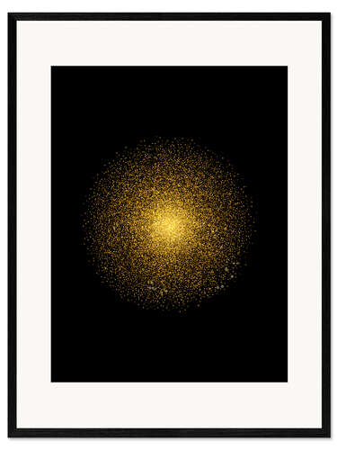 Gerahmter Kunstdruck Goldene-Punkt-Kreis