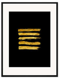 Gerahmter Kunstdruck Goldene Pinselmalerei