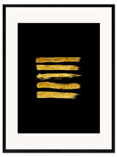 Impression artistique encadrée Golden Brush painting