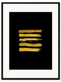 Kunsttryk i ramme Golden Brush painting