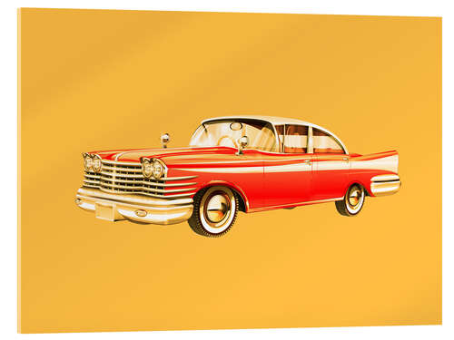 Acrylic print Vintage Car illustration