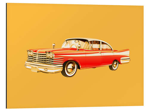 Tableau en aluminium Vintage Car illustration