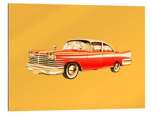 Tableau en plexi-alu Vintage Car illustration