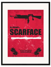 Impressão artística com moldura Scarface - Minimal Alternative Movie Fanart