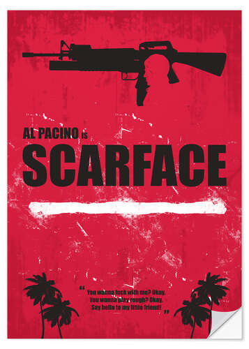 Naklejka na ścianę Scarface - Minimal Alternative Movie Fanart