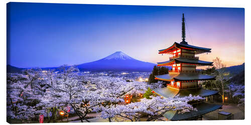 Obraz na płótnie Chureito Pagoda at Mount Fuji in Fujiyoshida, Japan