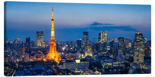 Canvastavla Tokyo skyline with Tokyo Tower at night