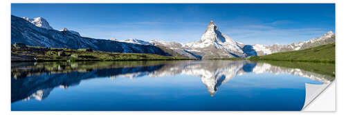 Wandsticker Stellisee und Matterhorn bei Zermatt in den Schweizer Alpen