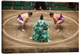 Obraz na płótnie Two Japanese sumo wrestler at the Ryogoku Kokugikan in Tokyo, Japan - Jan Christopher Becke