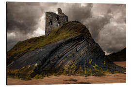 Stampa su alluminio Ruined castle in Ballybunion, Ireland