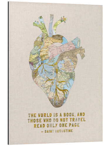 Cuadro de aluminio A Travelers Heart + Quote