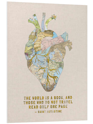 Quadro em PVC A Travelers Heart + Quote