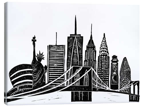 Canvas print LINOCUT NEW YORK