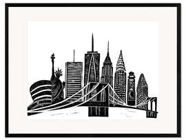 Framed art print LINOCUT NEW YORK