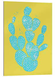 Gallery print Linocut Cactus - Desert Blue