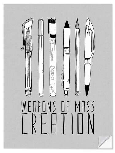 Selvklæbende plakat Weapons Of Mass Creation - Grey