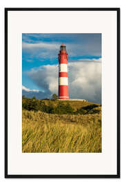 Gerahmter Kunstdruck Leuchtturm auf der Insel Amrum