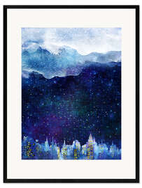 Framed art print Blue night