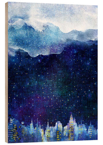 Quadro de madeira Blue night