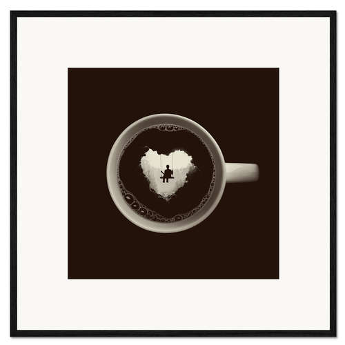 Framed art print A heart for coffee