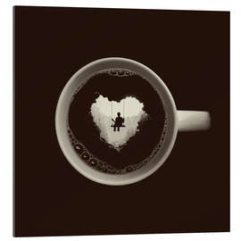 Quadro em plexi-alumínio A heart for coffee