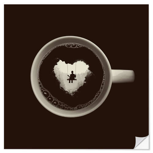 Wall sticker A heart for coffee