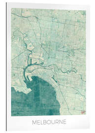 Gallery print Melbourne Map Blue