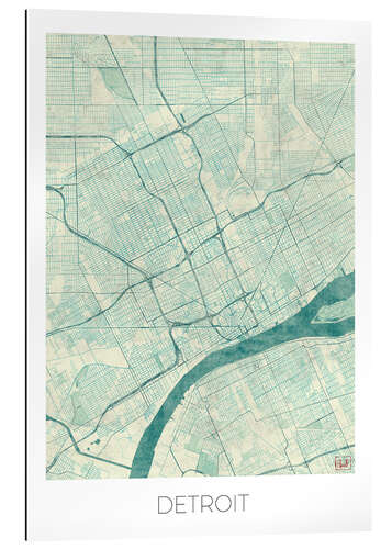 Gallery print Detroit Map Blue