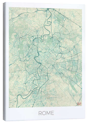 Canvas print Rome Map Blue