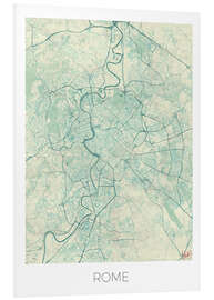 Foam board print Rome Map Blue