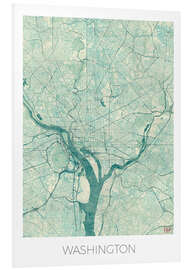 Foam board print Washington Map Blue