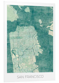 Tableau en PVC Carte de San Francisco