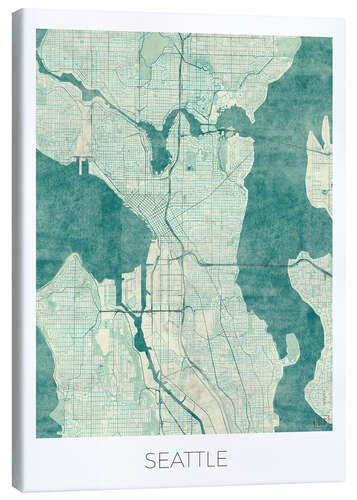 Tableau sur toile Carte de Seattle