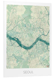 Foam board print Seoul Map Blue