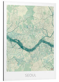 Magnettafel Karte von Seoul, Blau