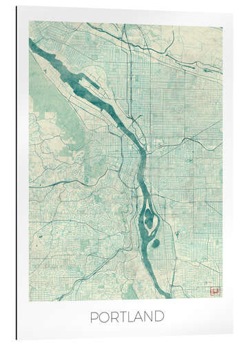 Gallery print Portland Map Blue