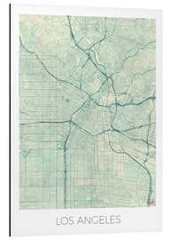 Cuadro de aluminio Los Angeles Map Blue