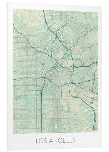 Foam board print Los Angeles Map Blue